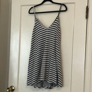 Lovers + Friends Grey Striped Mini Dress